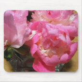 可愛いピンクの芍薬の花のホームオフィス マウスパッド (正面)