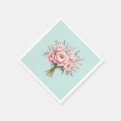 可愛いピンクの芍薬の花束 スタンダードカクテルナプキン (角)