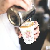 可愛いピンクの花のアルファベッ飾プ・ブロック 紙コップ