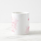 可愛いピンクの花の水彩シスター友達の引用 コーヒーマグカップ (中央)