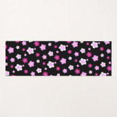 可愛いピンクの花フローラグラデーション ヨガマット (正面(横))