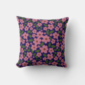 可愛いピンクの花柄 クッション (正面)