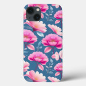 可愛いピンクの花柄 Case-Mate iPhoneケース (裏面)