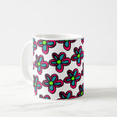 可愛いピンクの花 コーヒーマグカップ (正面左)