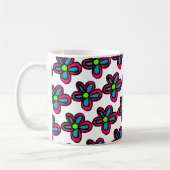 可愛いピンクの花 コーヒーマグカップ (左)