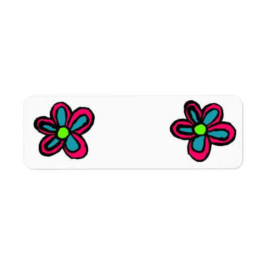 可愛いピンクの花 ラベル (正面)