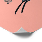 可愛いピンクの薄紫焼きローラーアフリカンバード ポスター (角)