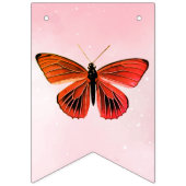 可愛いピンクの蝶ガールバースデーパーティーの写真 バンティングフラッグ (第2の旗)