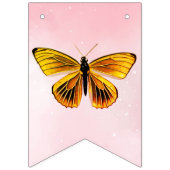 可愛いピンクの蝶ガールバースデーパーティーの写真 バンティングフラッグ (第3の旗)