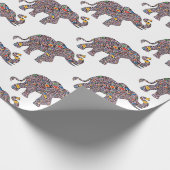 可愛いピンクの象をチエタサイケデリックパターで ラッピングペーパー (角)