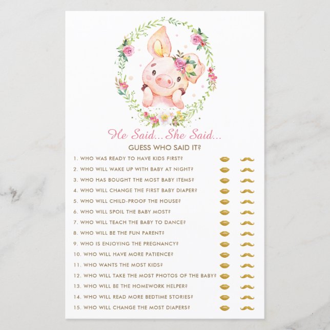 可愛いピンクの赤ちゃん豚の子豚の彼は彼女はゲームを言った (正面)