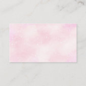 可愛いピンクの雲テディベアバルーンおむつラッフル エンクロージャーカード (裏面)