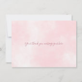 可愛いピンクの雲金ゴールド星ありがとう サンキューカード (裏面)