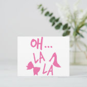 可愛いピンクの靴のOH LA LA ポストカード (スタンド正面)