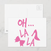 可愛いピンクの靴のOH LA LA ポストカード (正面/裏面)
