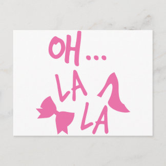 可愛いピンクの靴のOH LA LA ポストカード