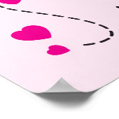 可愛いピンクの飛んでいるラディバグの子供たちがポスターに名付けた ポスター (角)