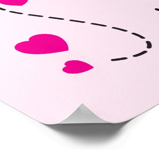 可愛いピンクの飛んでいるラディバグの子供たちがポスターに名付けた ポスター (角)