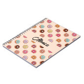 可愛いピンクの飾りドーナツ ノートブック (左側)