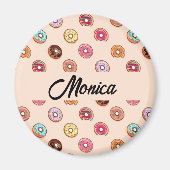 可愛いピンクの飾りドーナツ マグネット (正面)