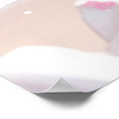 可愛いピンクの髪のアニメの女の子のビーチ ポスター (角)