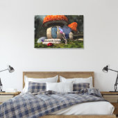 可愛いピンクの髪の妖精がレディバグに出会う キャンバスプリント (インサイチュ (寝室))