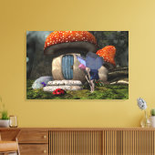 可愛いピンクの髪の妖精がレディバグに出会う キャンバスプリント (インサイチュ (リビング))