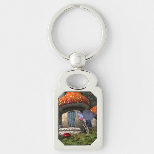 可愛いピンクの髪の妖精がレディバグに出会う キーホルダー (正面)