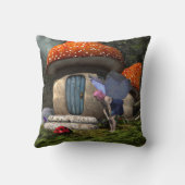 可愛いピンクの髪の妖精がレディバグに出会う クッション (裏面)