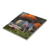 可愛いピンクの髪の妖精がレディバグに出会う タイル (側面)