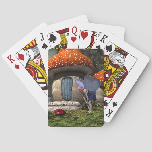 可愛いピンクの髪の妖精がレディバグに出会う トランプ (裏面)