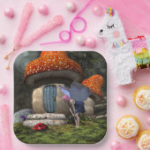 可愛いピンクの髪の妖精がレディバグに出会う ペーパープレート (パーティー)