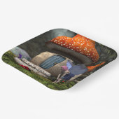 可愛いピンクの髪の妖精がレディバグに出会う ペーパープレート (傾斜あり)