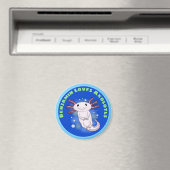 可愛いピンクのaxolotlと青い泡ペットの漫画 マグネット (インサイチュ (食洗機))