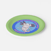 可愛いピンクのaxolotl青い泡ペット漫画 ペーパープレート (アングル)