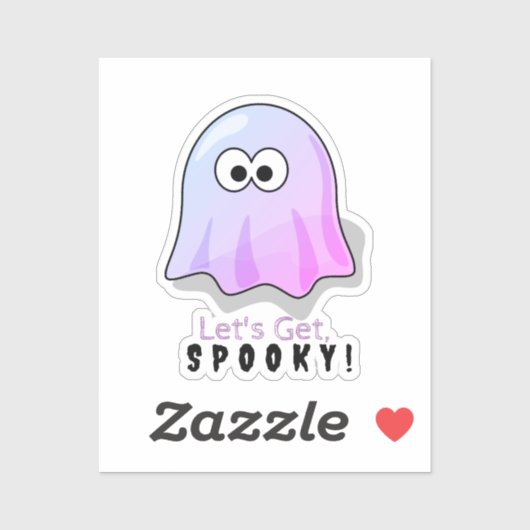 可愛いピンクのGoogle Eyes幽霊: 不気味 & お洒落 シール (シート)