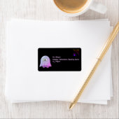 可愛いピンクのGoogle Eyes幽霊: 不気味 & お洒落 ラベル (インサイチュ)