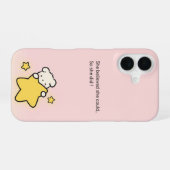 可愛いピンクのiPhone 16 カバー – やる気を起こさせる (裏面横)