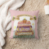 可愛いピンクむしろビー読の本好き クッション (ブランケット)