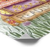 可愛いピンクむしろビー読の本好き ポスター (角)