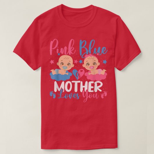 可愛いピンクやブルーの母親が愛する性愛P Tシャツ (デザイン正面)
