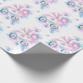 可愛いピンクアクアマウーブウォーターベビーインPram ラッピングペーパー (角)