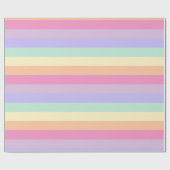 可愛いピンクイエローブルーパープルパステルカラーストライプの ラッピングペーパー (フラット)