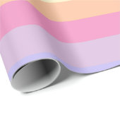可愛いピンクイエローブルーパープルパステルカラーストライプの ラッピングペーパー (ロールコーナー)