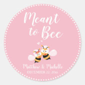 可愛いピンクエレガントの結婚式の引き出物 ラウンドシール (正面)