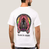 可愛いピンクカスタマイズのドッグ名パーソナライズされたTシャツ Tシャツ (裏面)