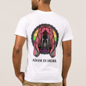 可愛いピンクカスタマイズのパーソナライズされた犬 Tシャツ (裏面)