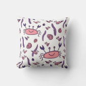 可愛いピンクカニ貝殻海獣少女 クッション (正面)