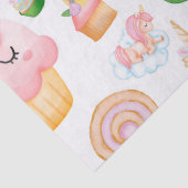 可愛いピンクカラフルキッズカップケーユニコーンパターン 薄葉紙 (詳細)