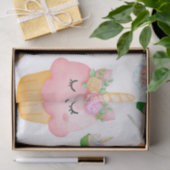 可愛いピンクカラフルキッズカップケーユニコーンパターン 薄葉紙 (ギフト)